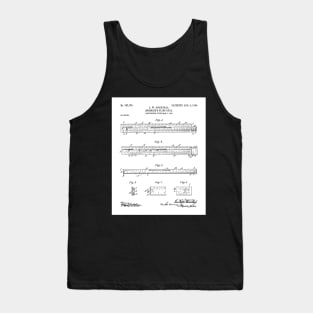 Engineering Patent - Engineers Slide Rule Art - Black And White Tank Top